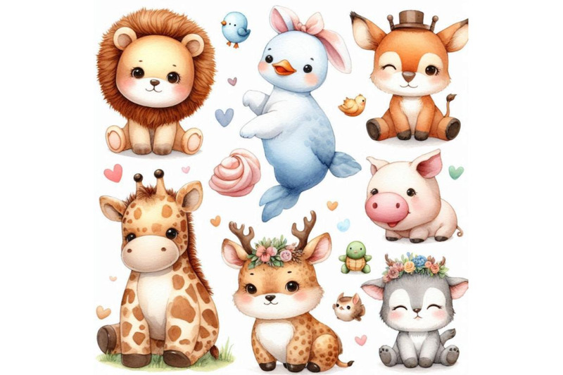 a-bundle-of-cute-baby-animals-watercolor-se