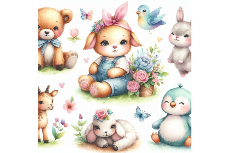 a-bundle-of-cute-baby-animals-watercolor-se