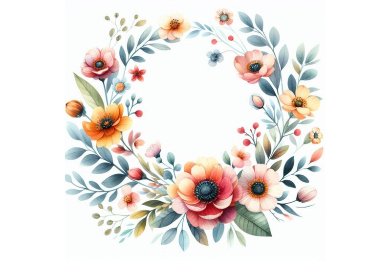 a-bundle-of-floral-frame-cute-watercolor-flo