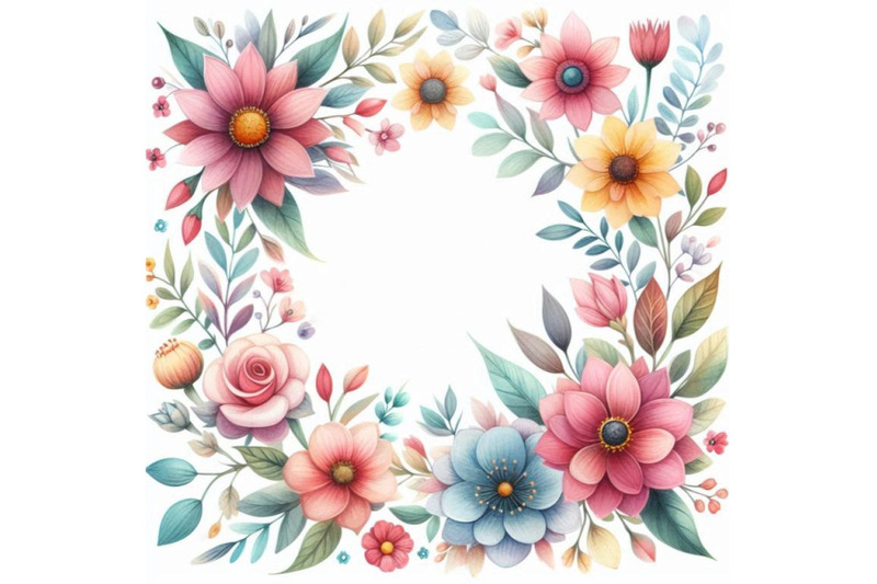 a-bundle-of-floral-frame-cute-watercolor-flo