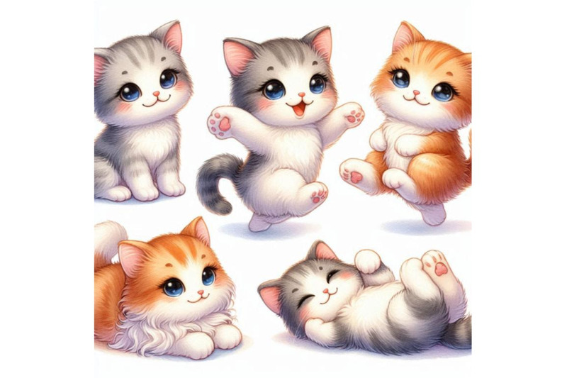 a-bundle-of-cute-cat-pet-animal-playing-pose