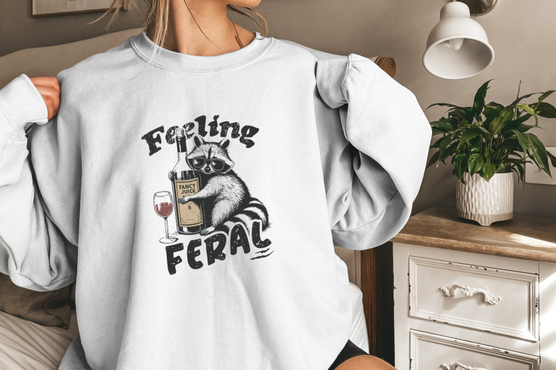 funny-raccoon-shirt-png-feeling-feral-digital-download-sarcastic-trash-panda-design-feral-t-shirt-graphic-adult-humor-art