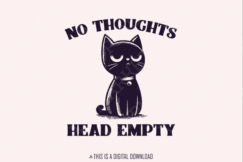 no-thoughts-head-empty-black-cat-kawaii-funny-black-kitty-holographic-digital-download-cat-meme-png