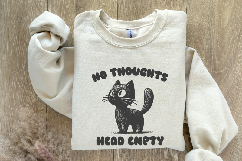 no-thoughts-head-empty-black-cat-kawaii-funny-black-kitty-holographic-digital-download-cat-meme-png-svg