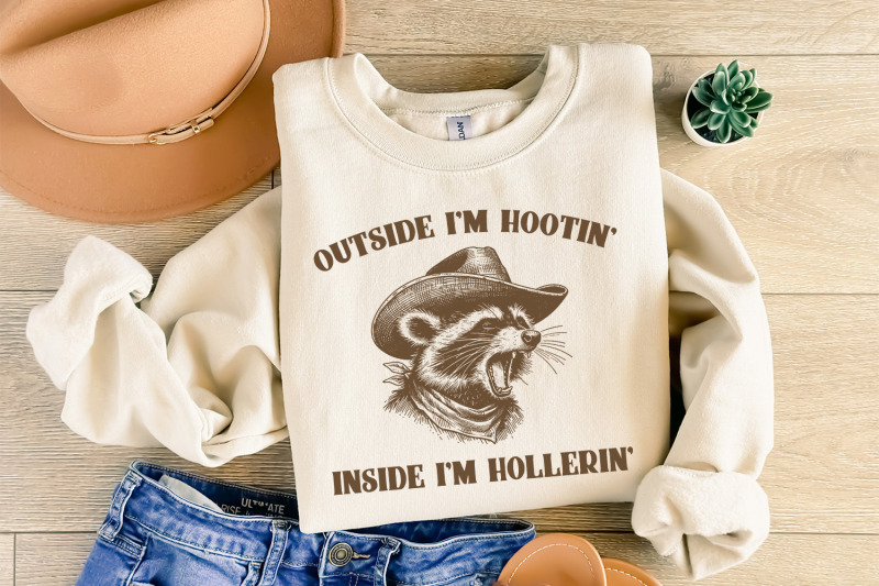 outside-i-039-m-hootin-039-inside-i-039-m-hollerin-039-funny-raccoon-meme-vintage-drawing-digital-file-trash-panda-merch-instant-download-png