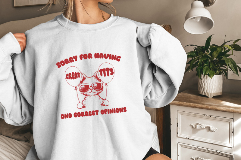 sorry-for-having-great-tits-funny-feminism-and-sarcastic-cat-vintage-animal-sayings-instant-download-png-trendy-retro