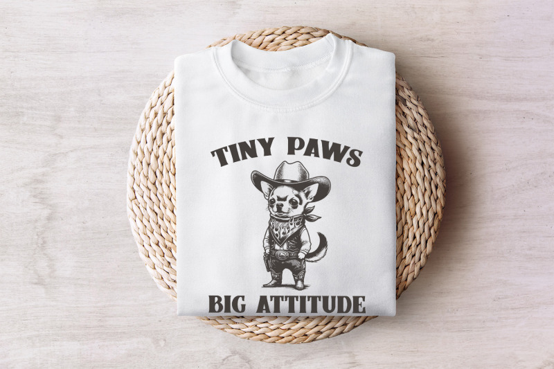 tiny-paws-big-attitude-png-cute-chihuahua-cowboy-clipart-vintage-dog-illustration-funny-dog-art-digital-download-png