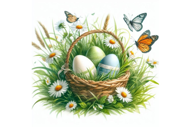 a-bundle-of-easter-day-eggs-in-green-grass-w