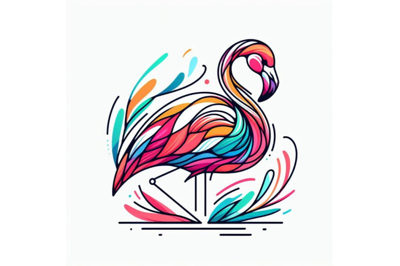 a-bundle-of-line-art-colorful-abstract-bird-flam