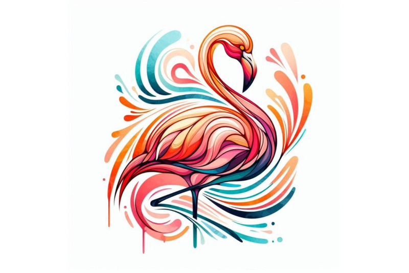 a-bundle-of-line-art-colorful-abstract-bird-flam