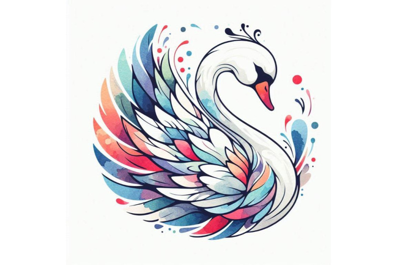 a-bundle-of-line-art-colorful-abstract-bird-swa