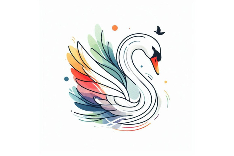 a-bundle-of-line-art-colorful-abstract-bird-swa