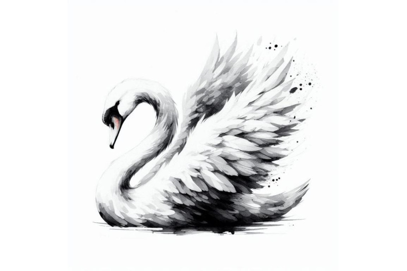 a-bundle-of-white-swan-with-long-plumage-in