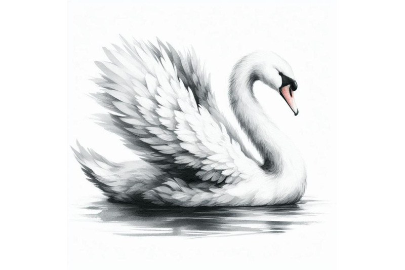 a-bundle-of-white-swan-with-long-plumage-in