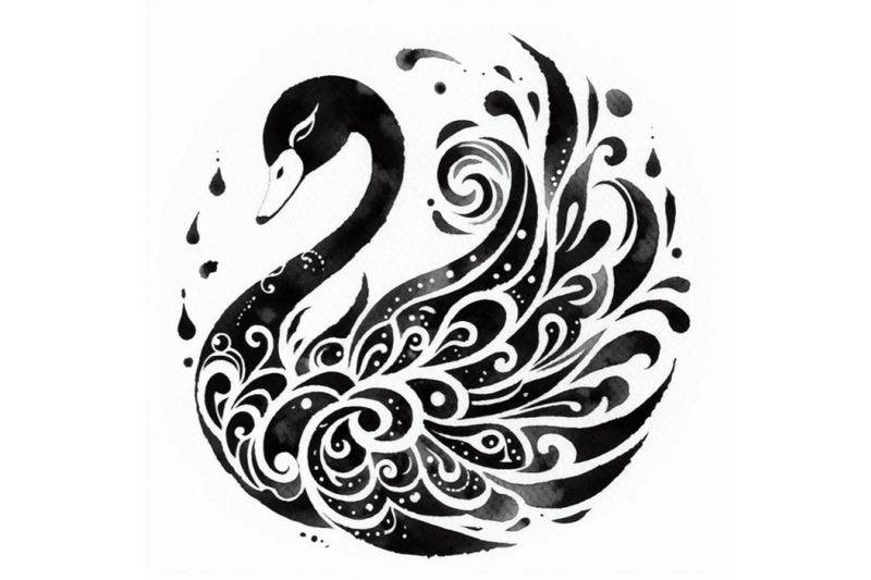 a-bundle-of-black-and-white-swan-with-carve