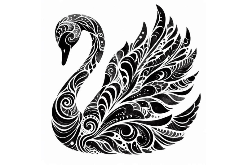 a-bundle-of-black-and-white-swan-with-carve