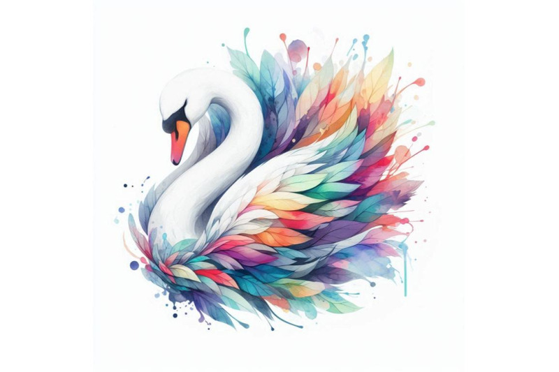 a-bundle-of-digital-art-abstract-colorful-swan