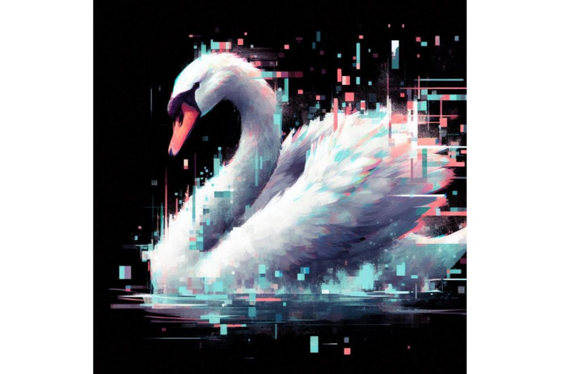 a-bundle-of-swan-in-glitch-art-style-on-dark