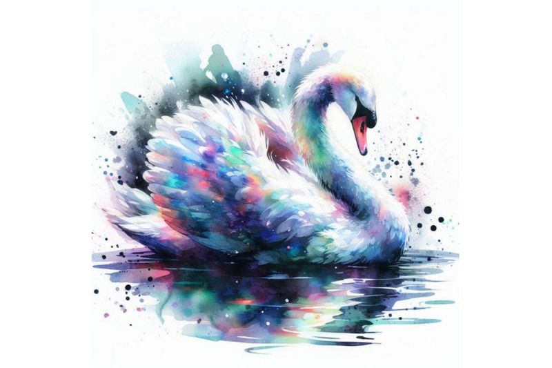 a-bundle-of-abstract-swan-art-iridescent-plu