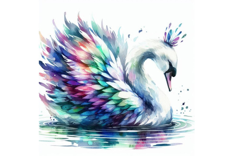 a-bundle-of-abstract-swan-art-iridescent-plu