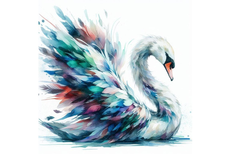 a-bundle-of-abstract-swan-art-iridescent-plu