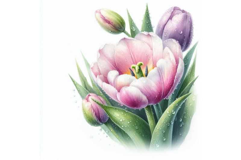 a-bundle-of-a-beautiful-tulip-flower-with-wate