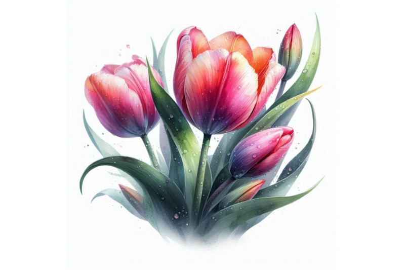 a-bundle-of-a-beautiful-tulip-flower-with-wate