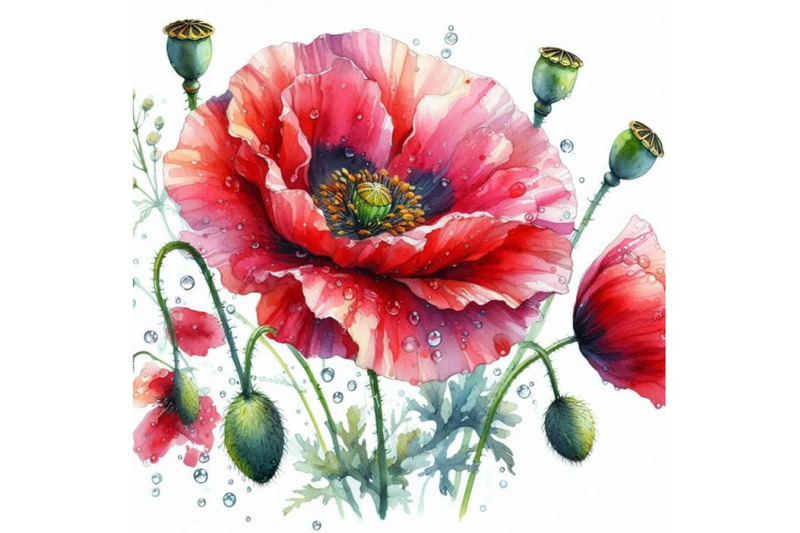 a-bundle-of-a-beautiful-poppy-flower-with-wa