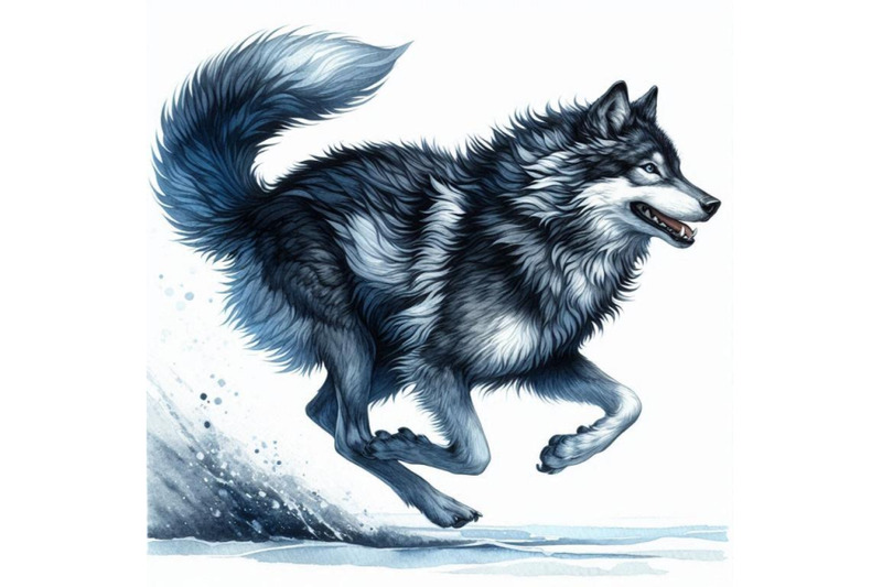 a-bundle-of-of-black-and-blue-running-wolf