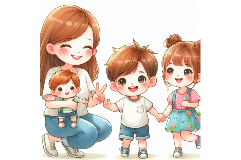 a-bundle-of-happy-cute-kids-and-mom