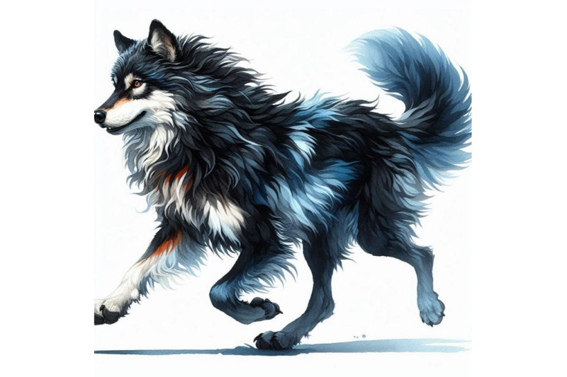 a-bundle-of-of-black-and-blue-running-wolf