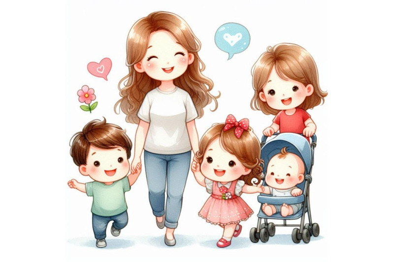 a-bundle-of-happy-cute-kids-and-mom