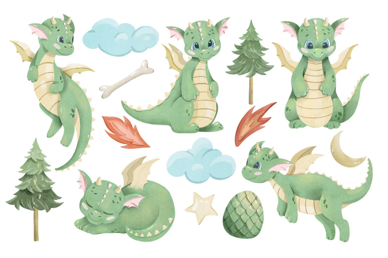 watercolor-dragons-clipart-cute-green-dragon-png-fantasy-art