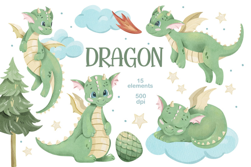 watercolor-dragons-clipart-cute-green-dragon-png-fantasy-art