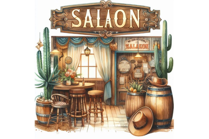 a-bundle-of-saloon-wooden-sign-vintage-retr