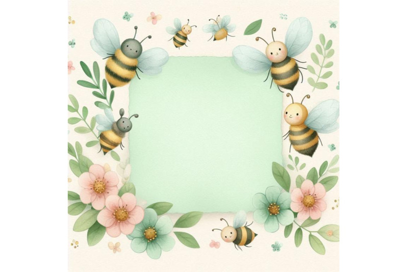 03-cute-soft-green-note-paper-with-bees