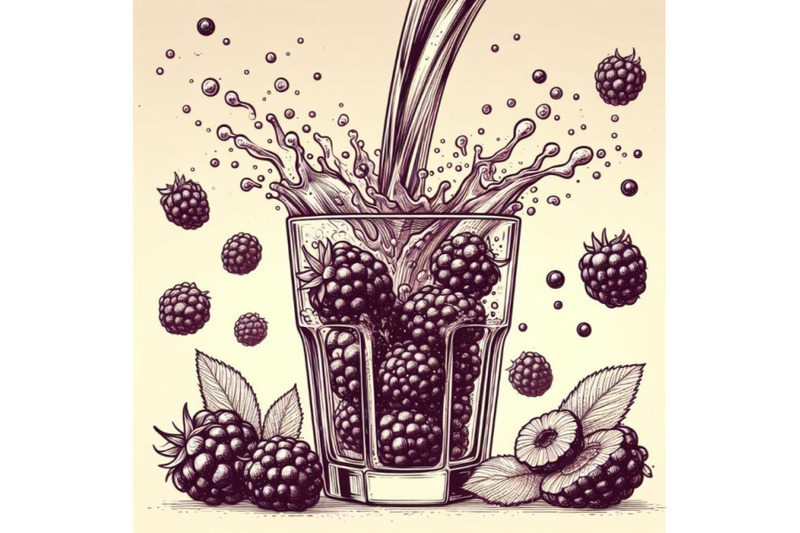 fresh-blackberries-fall-into-a-glass-with-juice-generating-a-splash