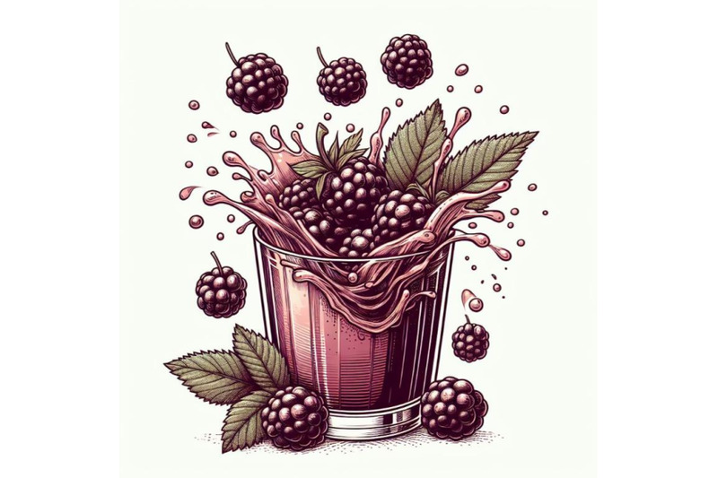 fresh-blackberries-fall-into-a-glass-with-juice-generating-a-splash