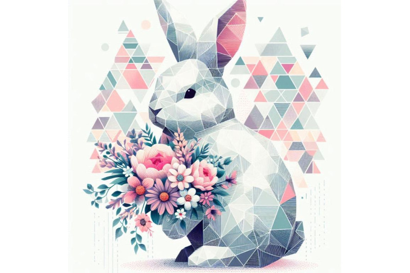 a-bundle-of-a-rabbit-bunny-with-a-bouquet-of