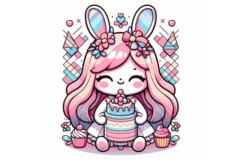 a-bundle-of-cute-little-bunny-girl-with-cake