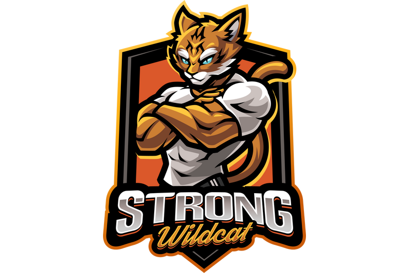 strong-wildcat-esport-mascot-logo-design