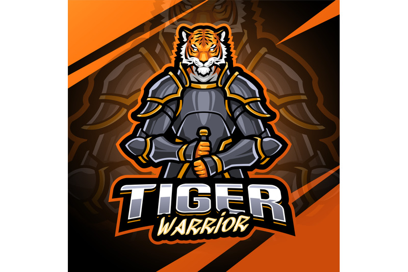 tiger-warrior-esport-mascot-logo-design