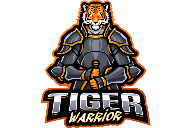 tiger-warrior-esport-mascot-logo-design