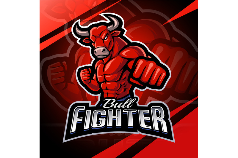 bull-fighter-esport-mascot-logo-design