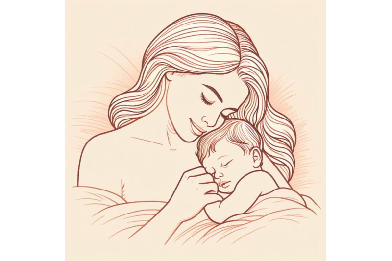 mother-with-her-newborn-baby-mother-resting-with-her-newborn-baby