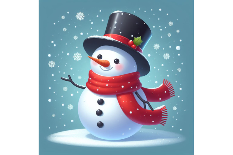 snowman-in-top-hat-and-red-scarf