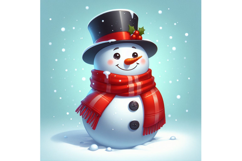 snowman-in-top-hat-and-red-scarf