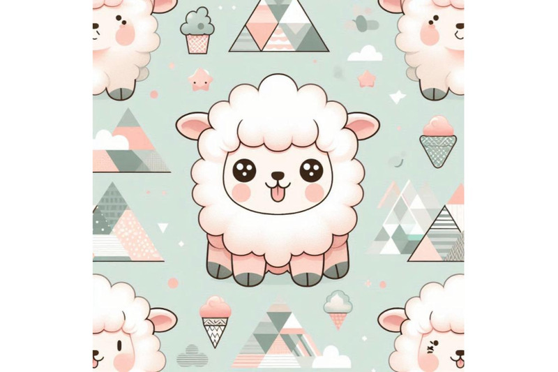 a-bundle-of-cute-sheep-cartoon