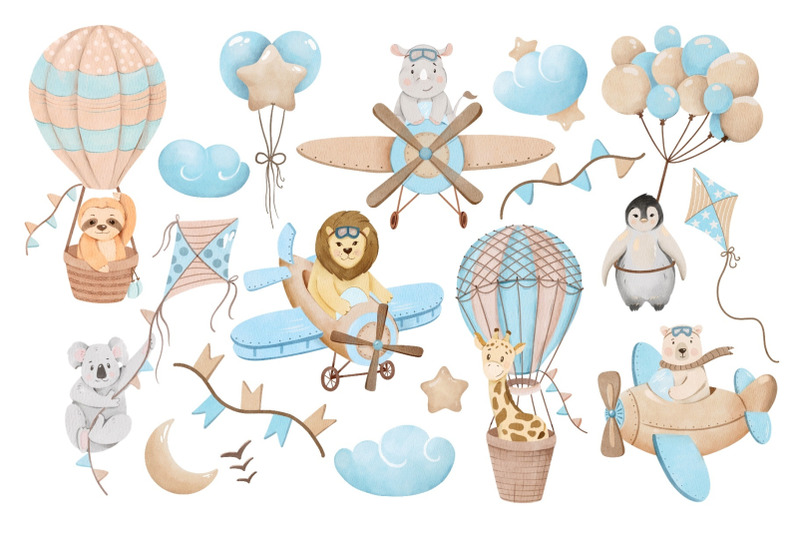 in-the-sky-clipart-cute-pilot-animals-png-aviator-animals