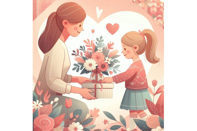 a-bundle-of-little-daughter-giving-gift-box-in-motherday